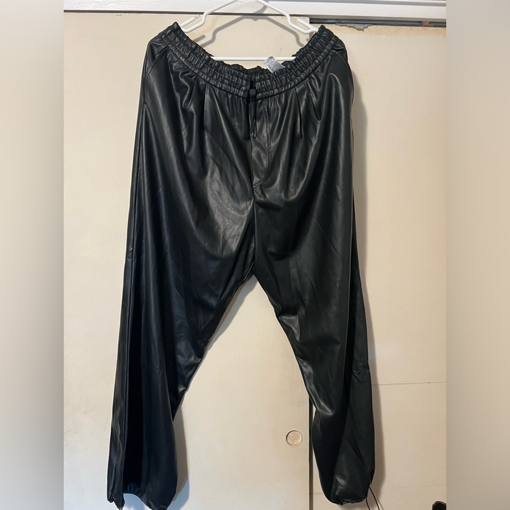 Zara leather Jogging pants